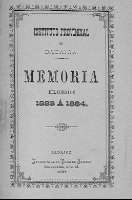 'Memoria acerca del estado del Estado del Instituto Provincial de Badajoz durante el curso de 1883 á 1884 leída en la solemne apertura del de 1884 á 1885 por el licenciado D. Antonio González Cuadrado, Catedrático Supernumerario y Secretario del Institut