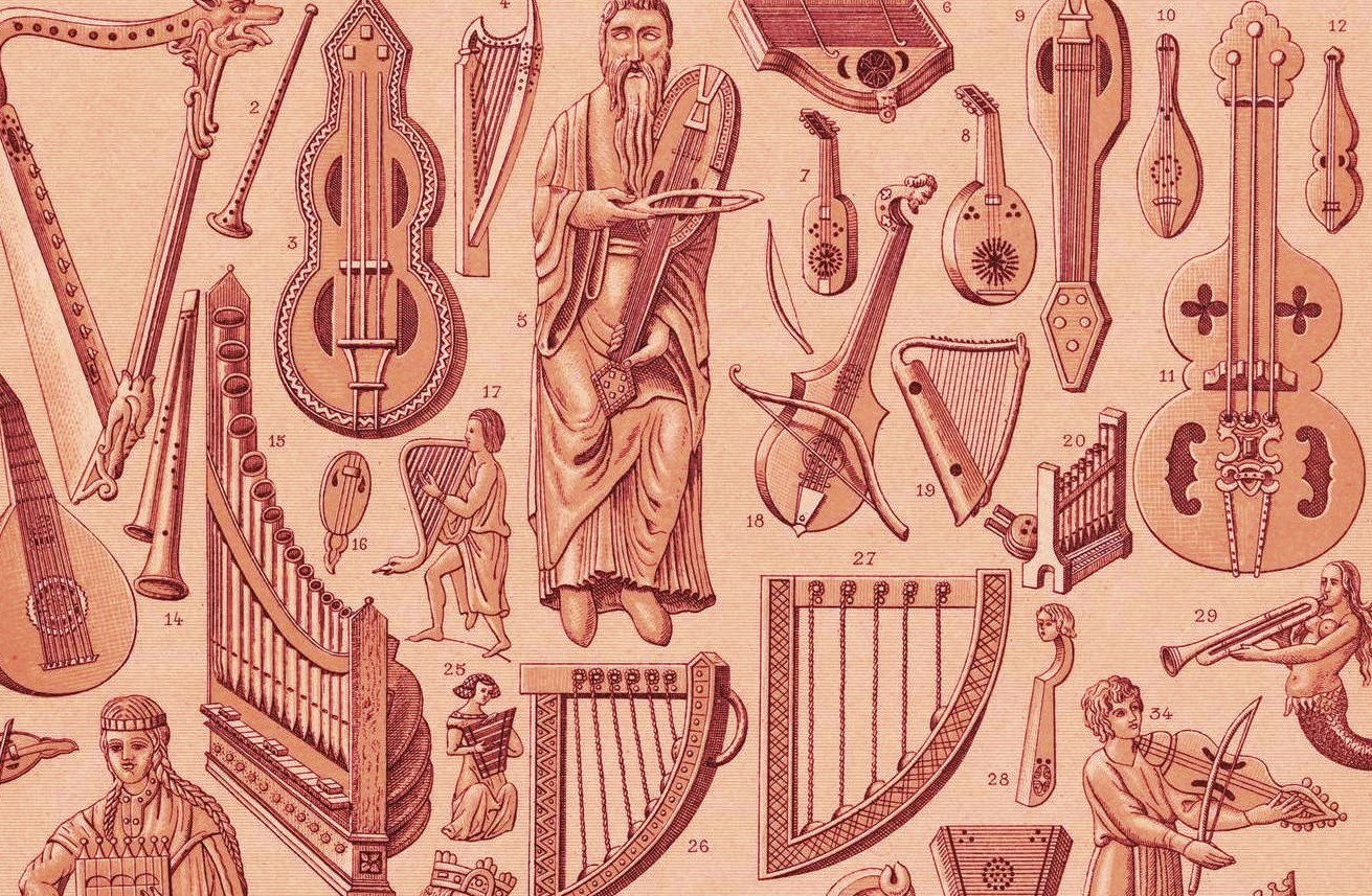 Europe : Moyen age : Instruments de musique, du...