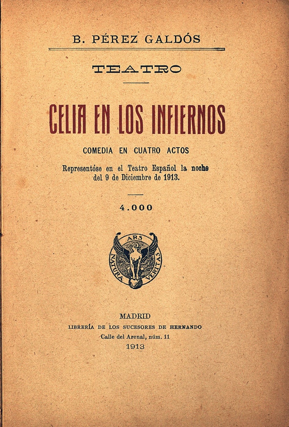 Celia en los infiernos : comedia en cuatro actos (1913)