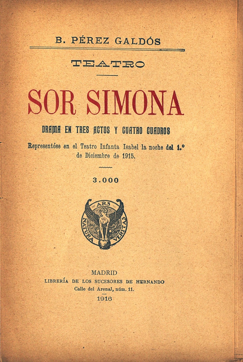 Sor Simona : drama en tres actos y cuatro cuadros (1916)