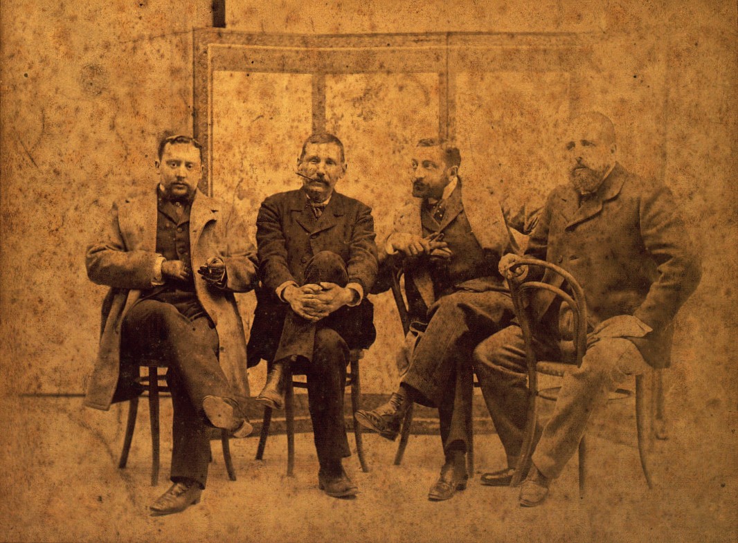 Benito Pérez Galdós y tres amigos