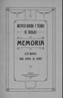 'Memoria del curso de 1914  á 1915 leída en la apertura del curso de 1915  á 1916 por D. Sergio Luna Gómez, Catedrático Numerario y Secretario de dicho Instituto' -   (01/01/1915)