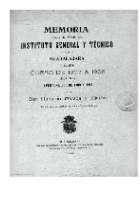 'Memoria acerca del estado del Instituto General y Técnico de Guadalajara durante el curso de 1907 á 1908 leída en la apertura del de 1908 a 1909 por Don Florencio Moraga y Sánchez Secretario y Catedrático de dicho Establecimiento' -   (01/01/1908)