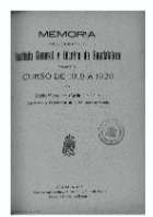 'Memoria acerca del estado del Instituto General y Técnico de Guadalajara durante el curso de 1919 a 1920 por Pablo Marcelino Martín González Secretario y Catedrático de dicho Establecimiento' -   (01/01/1921)